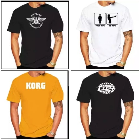 Set Of 4 Korg Design T-shirts - Black, White, Yellow