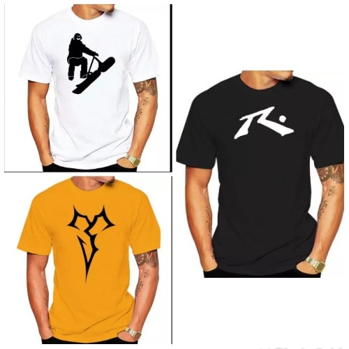 Set Of 3 Design T-shirts - White, Black & Yellow