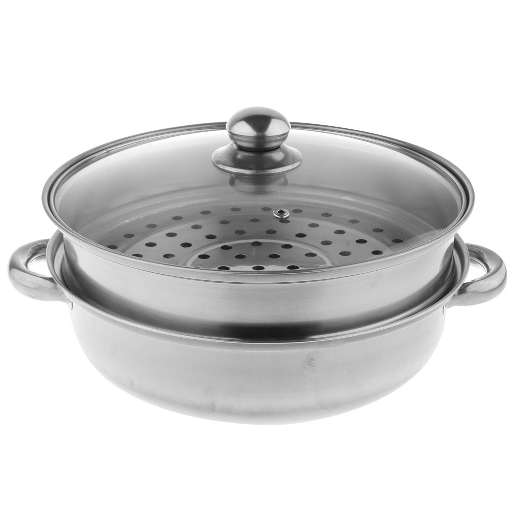 New Stainless Steel Steamer Set 27cm Steam Cooker Kitchen 2 Tier A