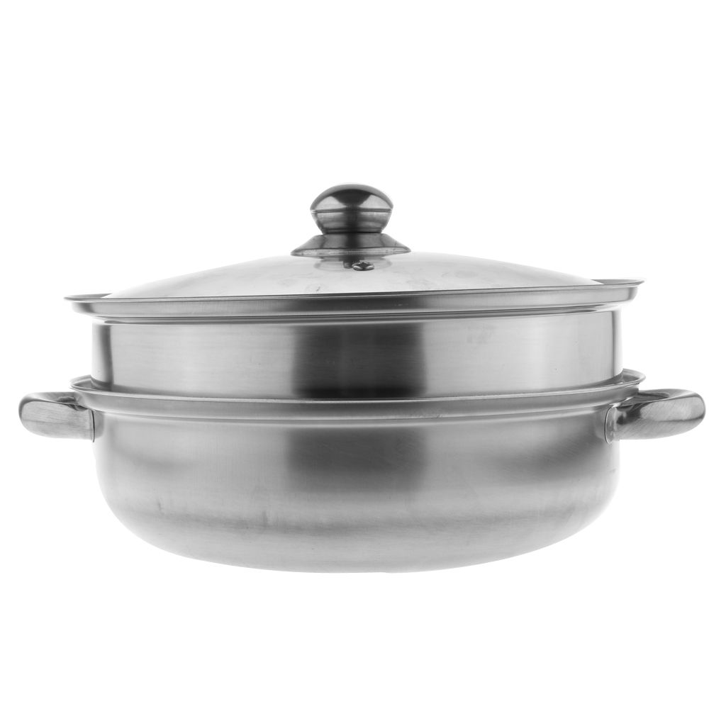 New Stainless Steel Steamer Set 27cm Steam Cooker Kitchen 2 Tier A