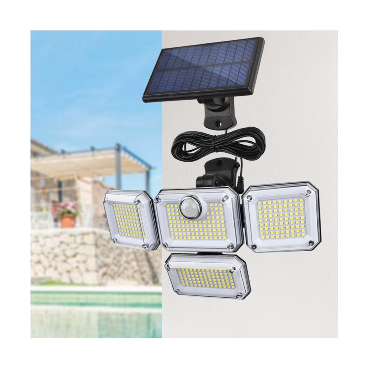 Solar Lights Outdoor Wall Lamp LED Adjustable 4 H