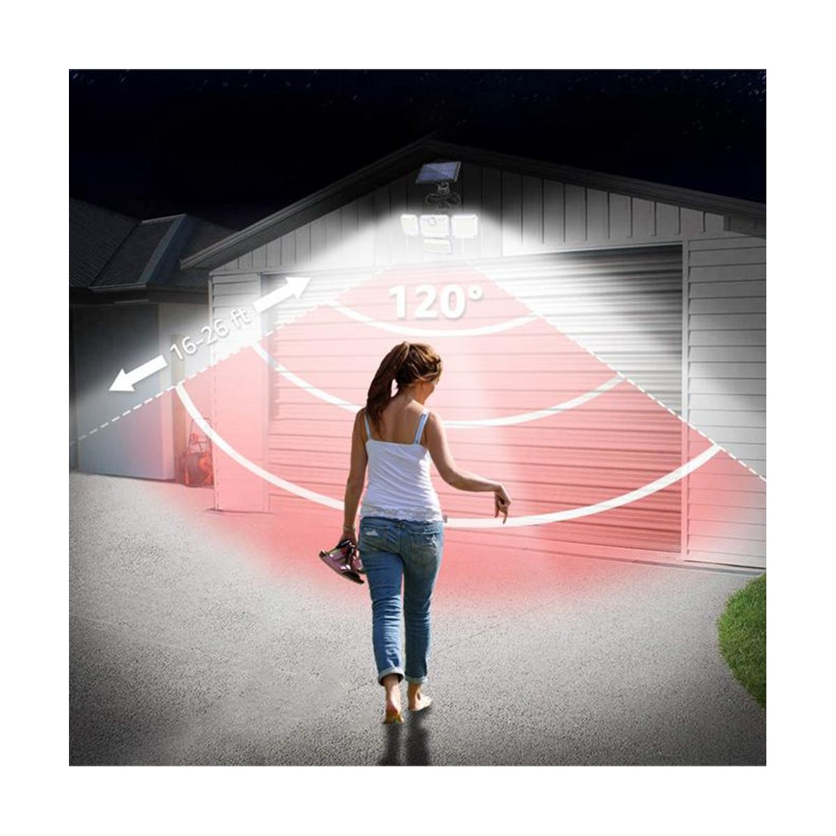 Solar Lights Outdoor Wall Lamp LED Adjustable 4 H