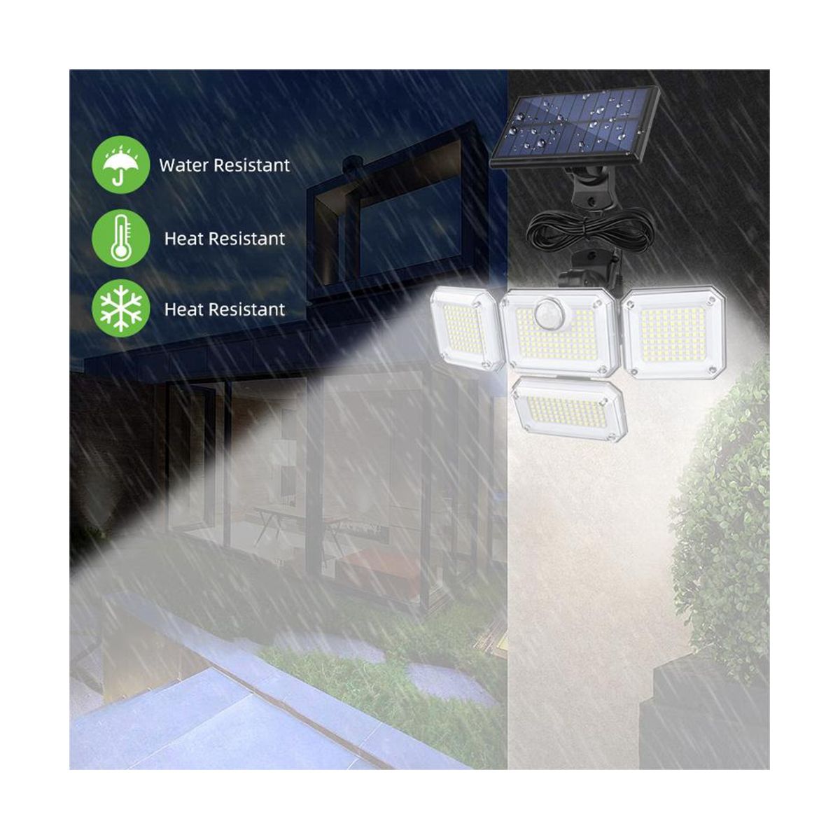 Solar Lights Outdoor Wall Lamp LED Adjustable 4 H