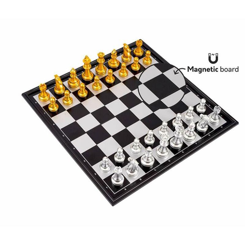 32pcs  Gold Silver Chess  Medieval Chess Set With High Quty Chessboard  Magnetic Board Game