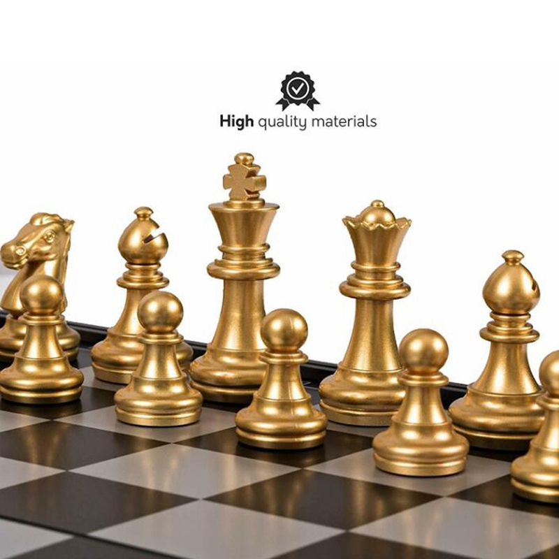 32pcs  Gold Silver Chess  Medieval Chess Set With High Quty Chessboard  Magnetic Board Game