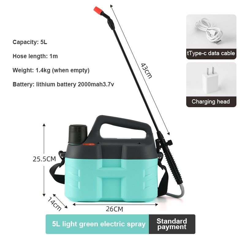 5L Electric Sprayer 2000mAh 3.7V Agricultural Pesticide Dispenser Rechargeable Lithium Battery Garden Plants Irrigation Sprayer 03 Original