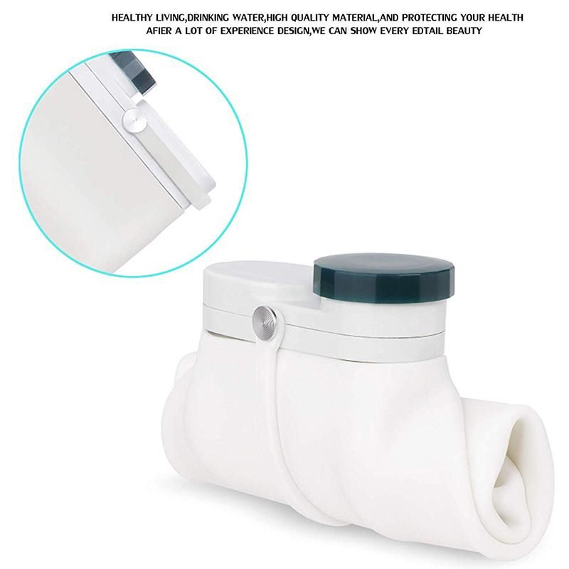 Collapsible Silicone Water Bottle Portable Foldable Sports Canteen for Travel and Outdoor Lightweight Portable,600ML,3.5Oz,2 Pcs