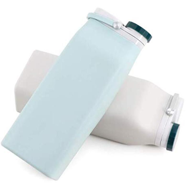 Collapsible Silicone Water Bottle Portable Foldable Sports Canteen for Travel and Outdoor Lightweight Portable,600ML,3.5Oz,2 Pcs
