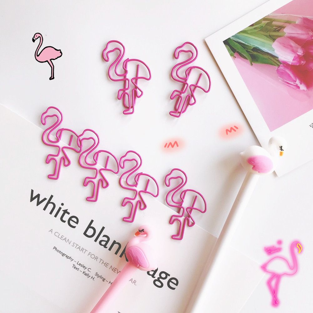 4 Pcs/lot Metal Flamingos Paper Clip Thumbtack Pushpin Pins