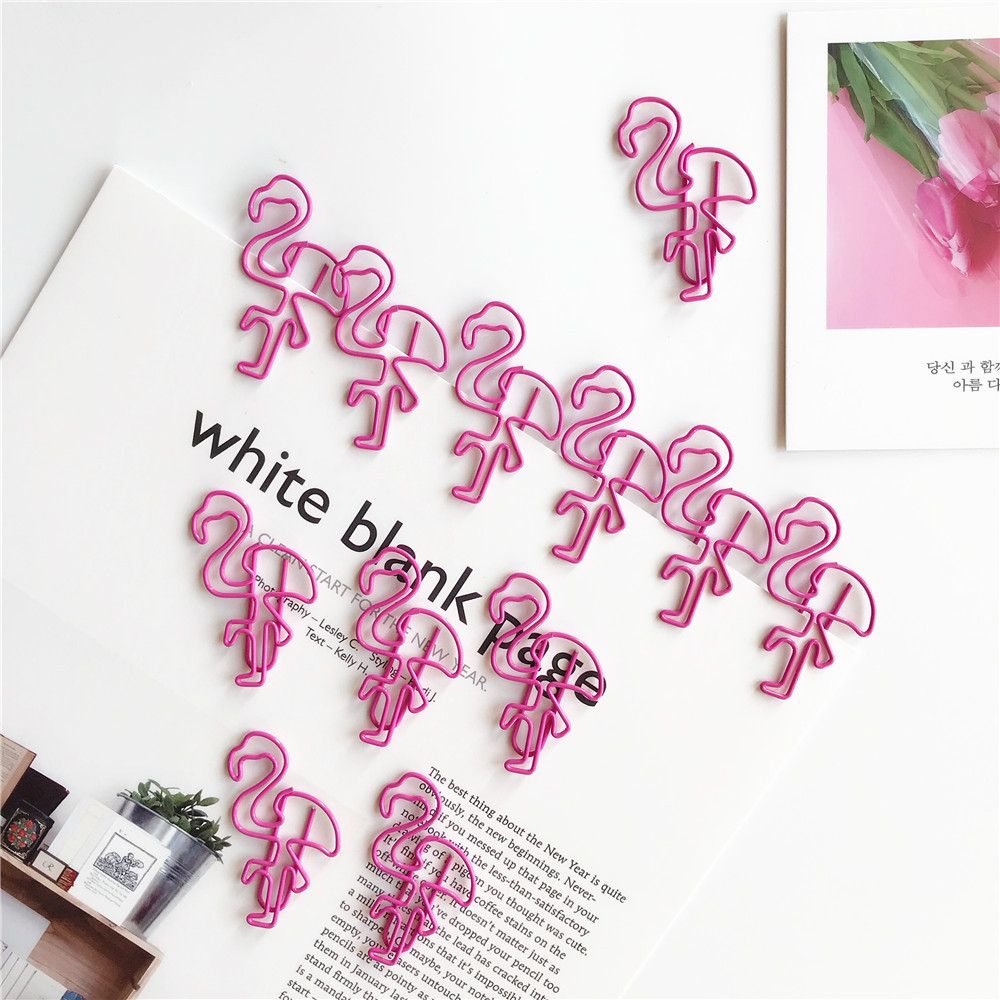 4 Pcs/lot Metal Flamingos Paper Clip Thumbtack Pushpin Pins