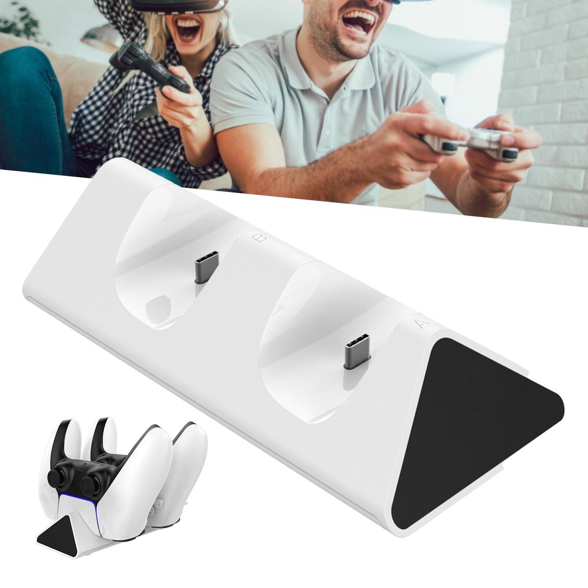 Controller Charging Station Wireless Game Hand Grip Charging Station White