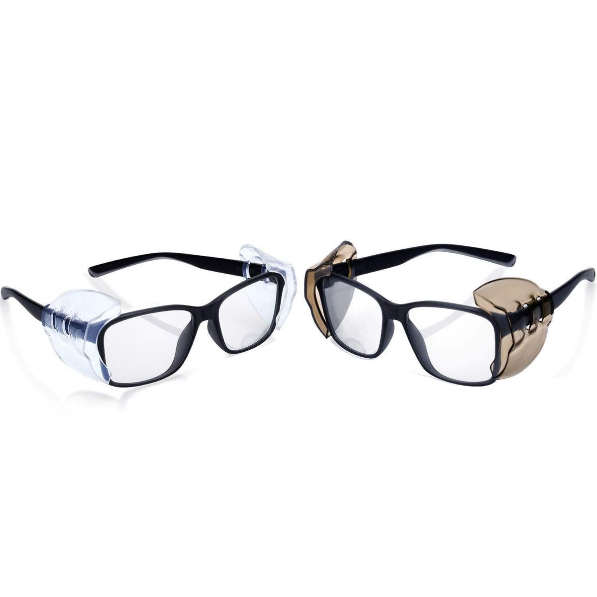 8 Pairs Safety Eye Glasses Side Slip Clear Flexible Slip on
