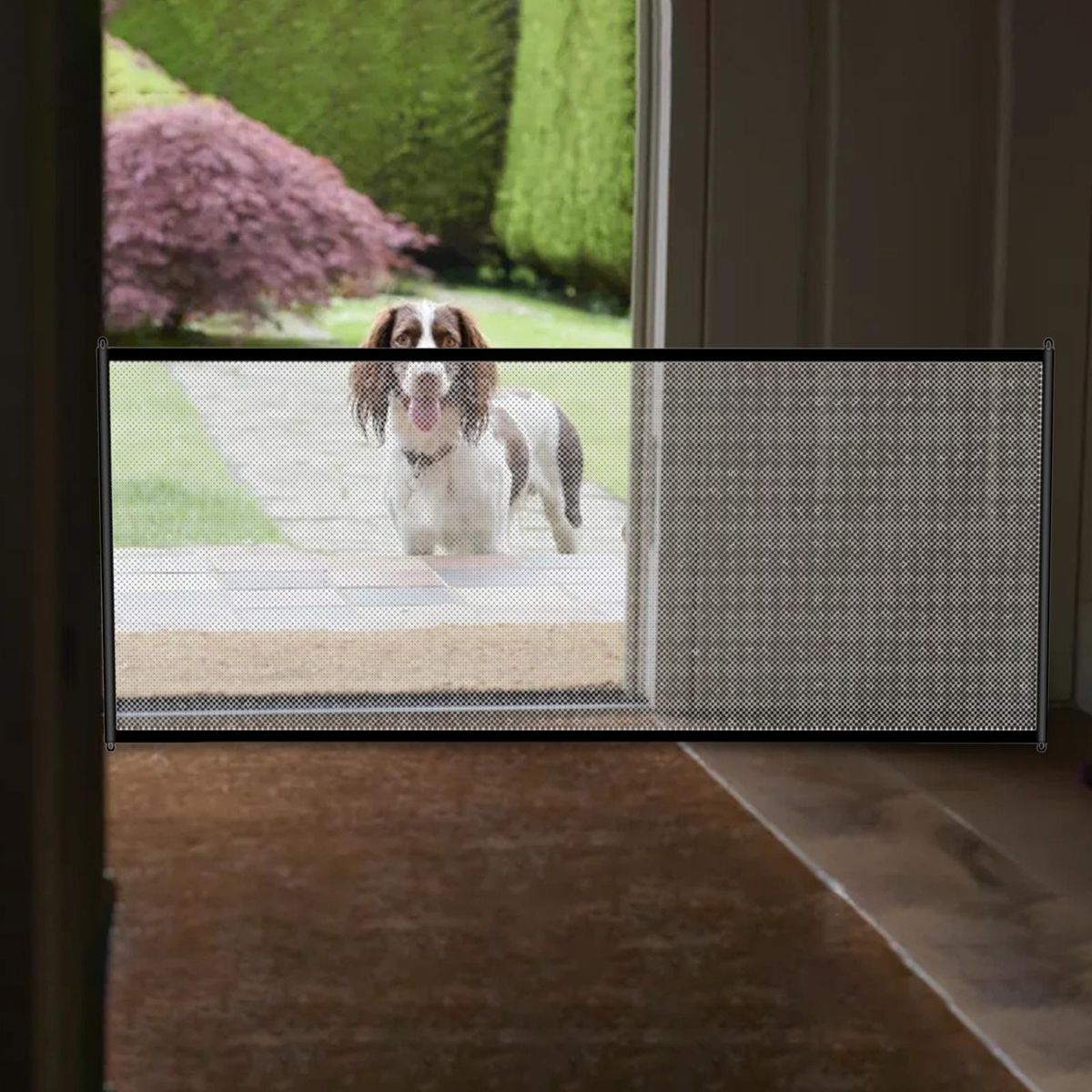 Folding Mesh Dog Gate Fence Lightweight For Doorway Size L