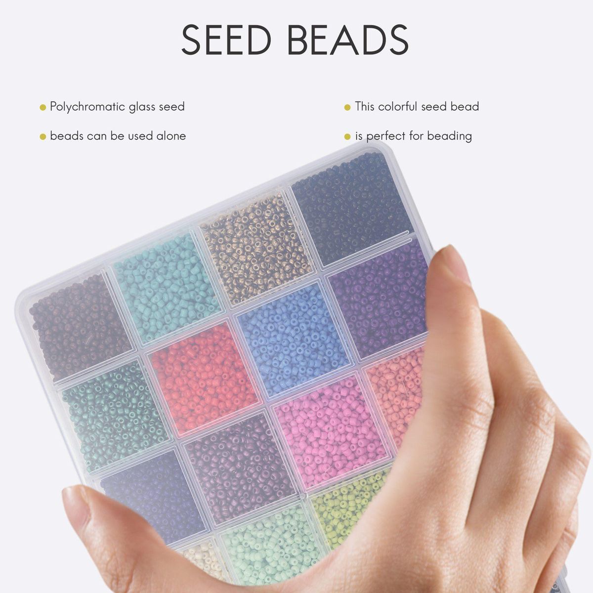 24000 Pcs Glass Seed Beads 2MM Small Beads for Jewelry Making,24 Colors Hole 0.6mm Bracelets DIY Crafts Beading Kits