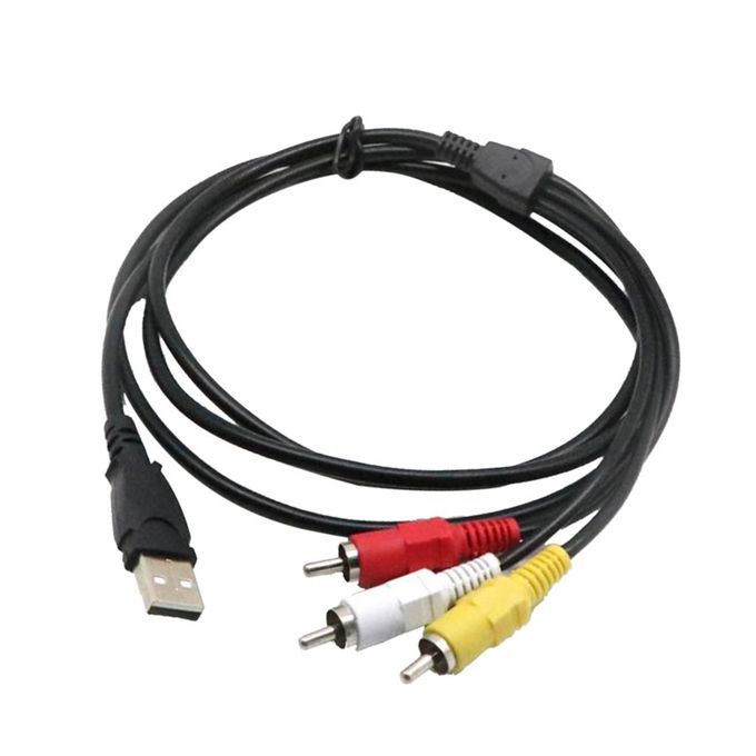 USB To 3 RCA Video AV A/V Splitter Cable +Female To Female 3 RCA