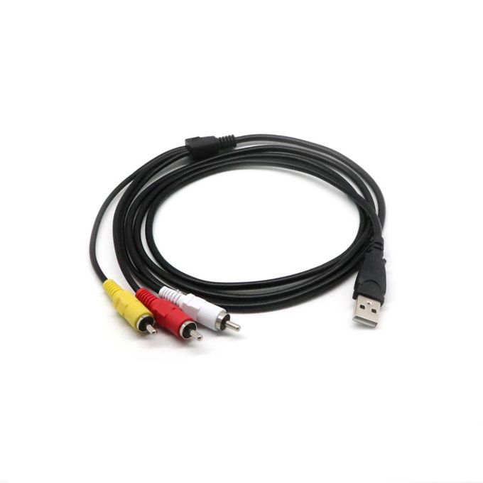 USB To 3 RCA Video AV A/V Splitter Cable +Female To Female 3 RCA