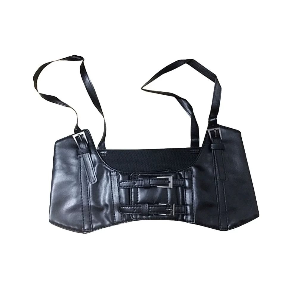 Women Men Leather Corset Belt PU Wide Waist