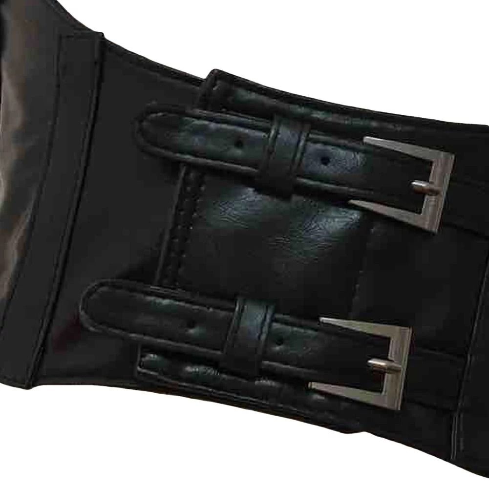 Women Men Leather Corset Belt PU Wide Waist