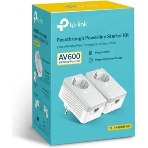 TI-pa4010p Tp-link  Powerline 600 Starter Kit Wi-fi Range Extender