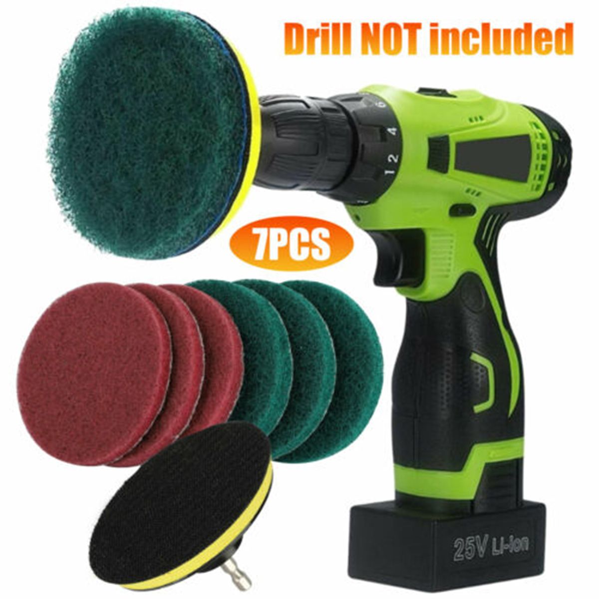 7Pcs Drill Brush Attachment Set Power Scrubber Cleaning Kit