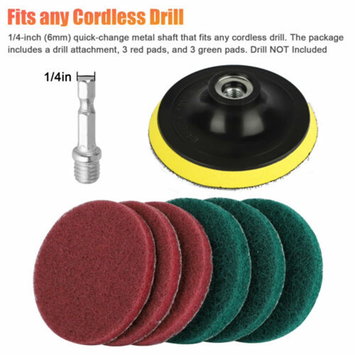 7Pcs Drill Brush Attachment Set Power Scrubber Cleaning Kit