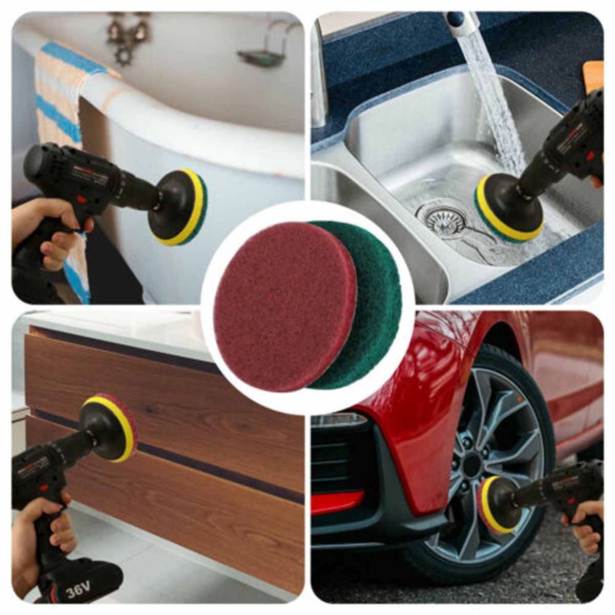 7Pcs Drill Brush Attachment Set Power Scrubber Cleaning Kit