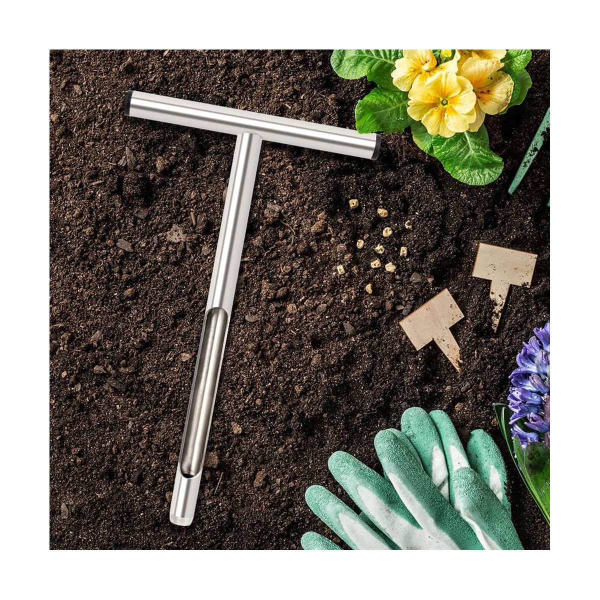 Soil Sample Probe 122 Inches Soil Sampler Soil Probes for Soil Sampling Plant Care Lawn Garden Farm 5 Bags & 1 Brush