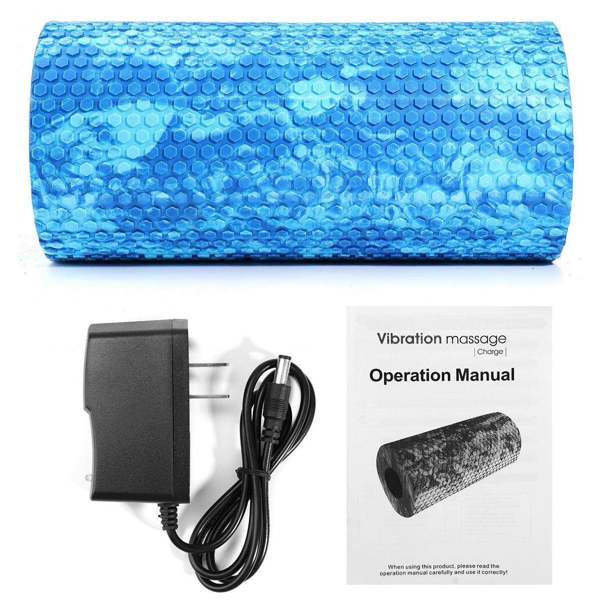 4 Speed Electric Yoga Foam Roller Fitness Massage Muscle Relief Slim Dark Blue Light Blue