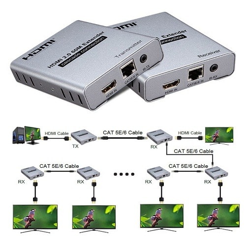 Hdmi 60m Extender Cascade Connection - 4k@60hz