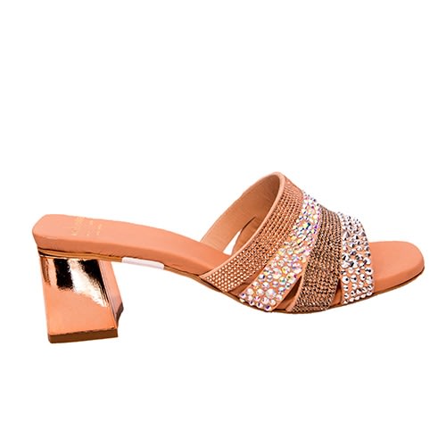 Nila & Nila - Slippers With Stones Design - Peach