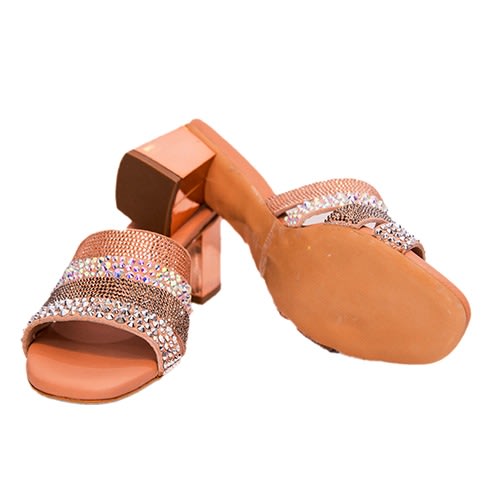 Nila & Nila - Slippers With Stones Design - Peach