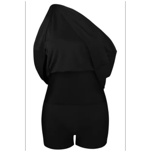 Black & White Stripes One Piece Swim Dress