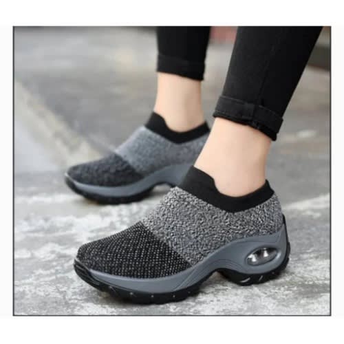 Ladies Casual - Work Out Socks Sneakers - 	Grey