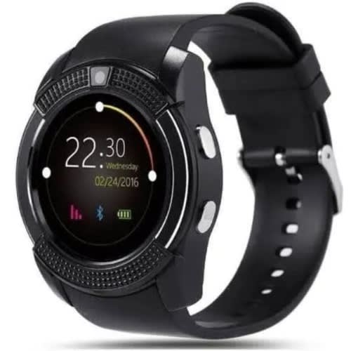 V8 Smart Watches With Camera & Sim Card Slot - Black