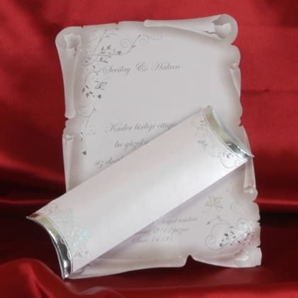 Wedding Invitation Card-Silver 1136-Pack of 100