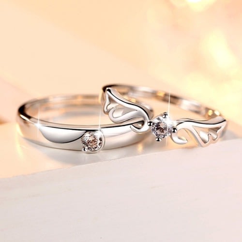 Silver Plated Couple Adjustable Ring