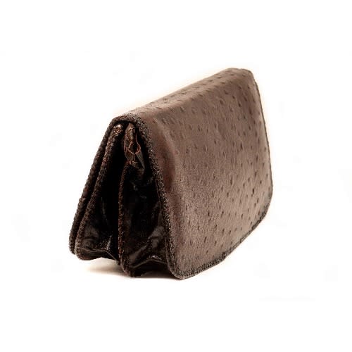 Handmade Ostrich Skin Leather Cross-body Bag