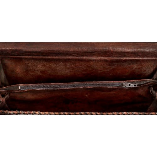 Handmade Ostrich Skin Leather Cross-body Bag