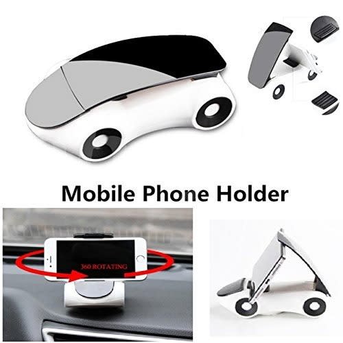 Mobile Phone Holder For Car Dashboard And Desktop - White