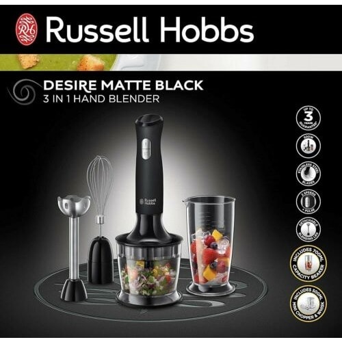 Desire Matte Black 3-in-1 Hand Blender - 500W