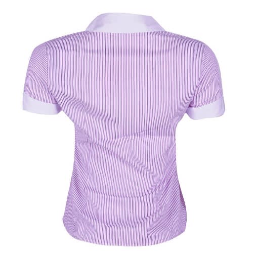 Striped Short Sleeve Blouse- Purple