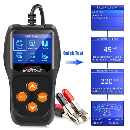 Battery Tester - Kw600 12v Automotive Battery Diagnostic Tool