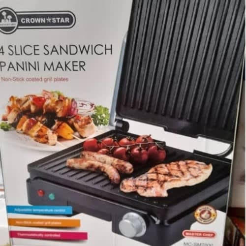 Crown Star Sandwich Shawarma Toaster - Panini Maker Grill - 4 Slices - 1800W
