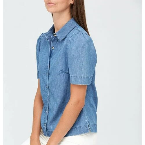 Denim Puff Sleeve Shirt