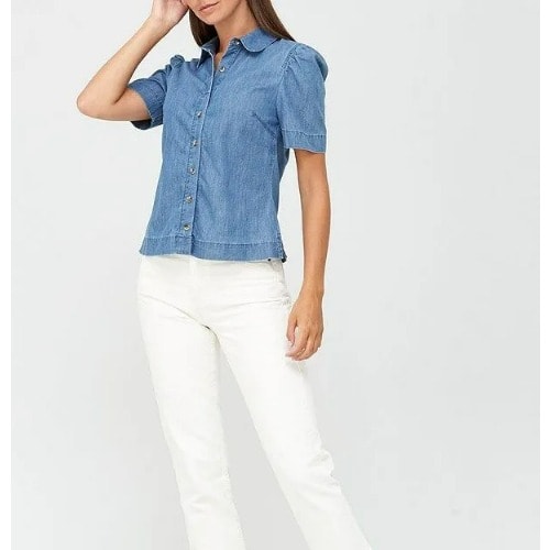 Denim Puff Sleeve Shirt