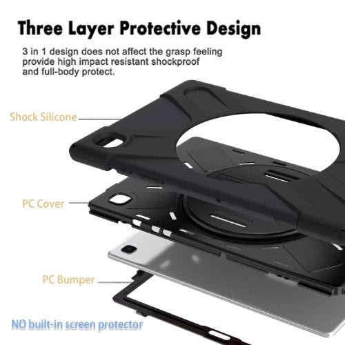 Rugged Cover With Hand Straps For Samsung Galaxy Tab A7 10.4 Inch T500/t505