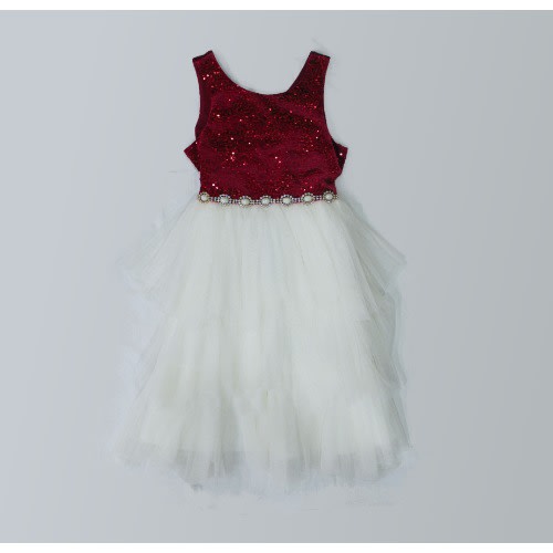Lace Dress - Red And White