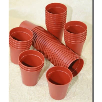 10 Plant Pots - 7.5cm - Brown
