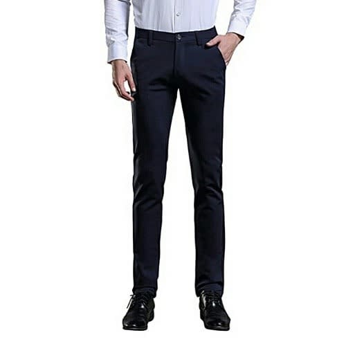 Men Regular Fit Chinos Trouser - Blue