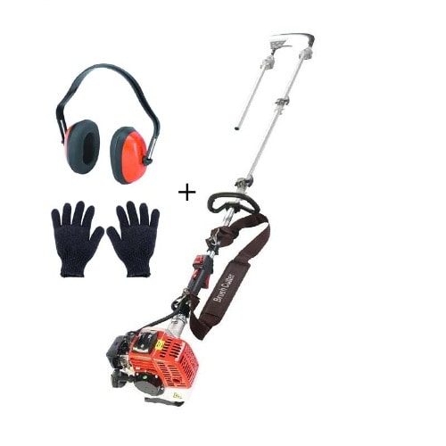 Oil Palm Harvester Machine With Ear Muff And A Pair Of Handgloves